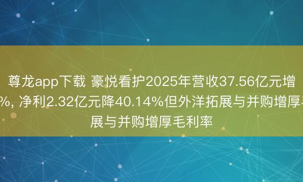 尊龙app下载 豪悦看护2025年营收37.56亿元增28.22%, 净利2.32亿元降40.14%但外洋拓展与并购增厚毛利率
