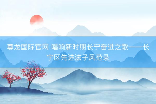 尊龙国际官网 唱响新时期长宁奋进之歌——长宁区先进法子风范录